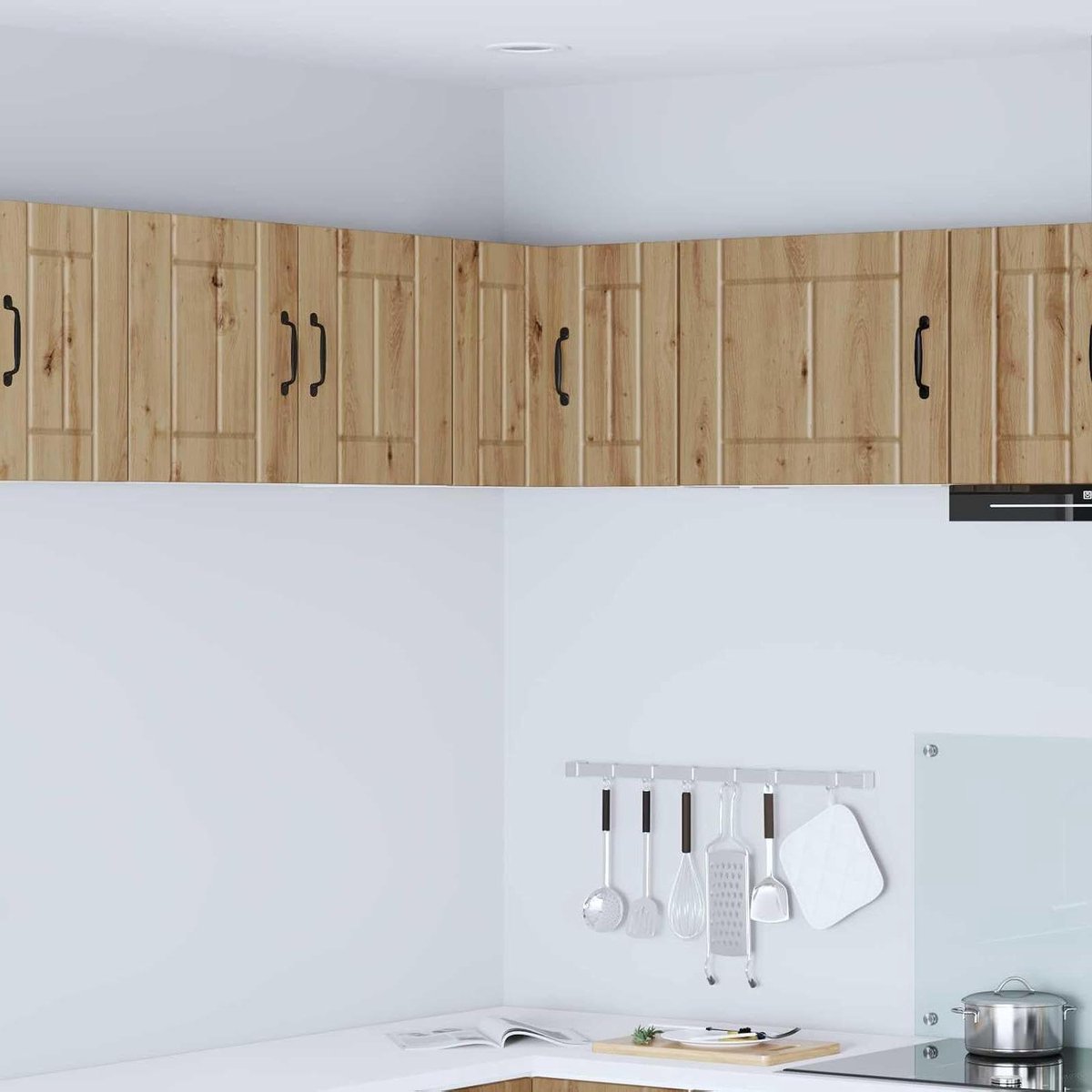 Keukenkast Hoek - Opbergkast Keuken - Keuken Organiseren - Zwevend Design - 57x57x40 cm - Eiken