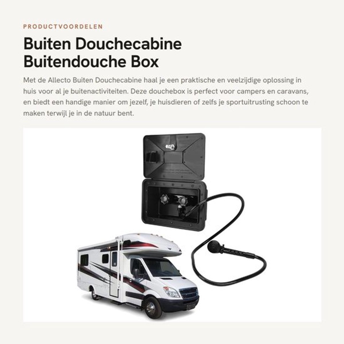 Buitendouche met Koud- en Warmwaterschakelaar - Buitendouchebox - Douchecabine - ABS - UV-bestendig - Geschikt voor Camper