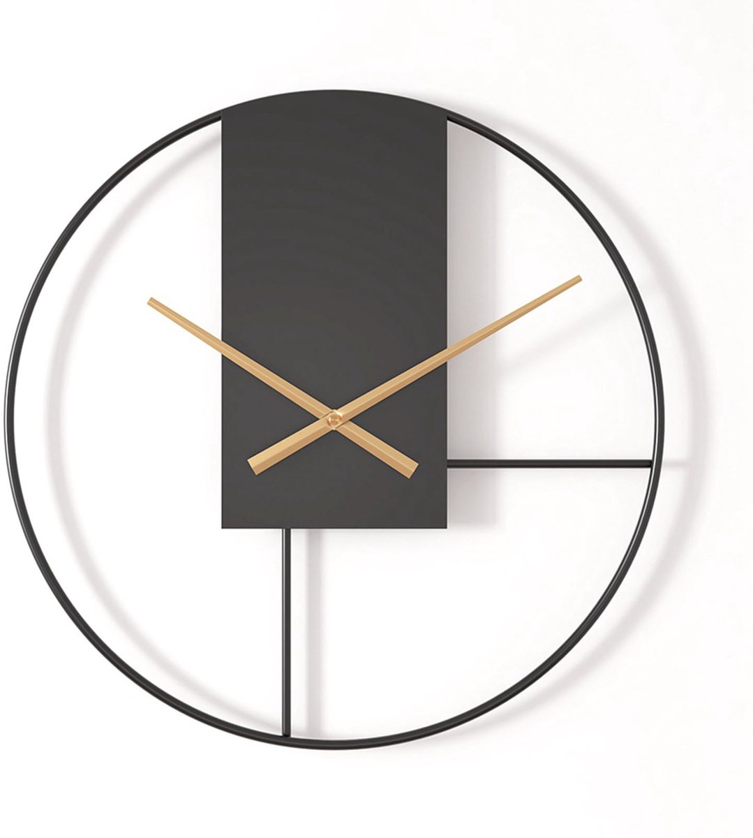 MODFU Grote Ronde Wandklok – 50cm Stil Design – Creatieve Industriële Stijl – Decoratieve Klok voor Woonkamer & Slaapkamer – IJzeren Frame – Grijs