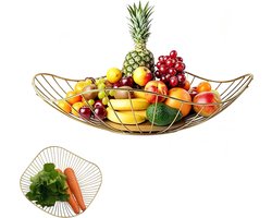 YANJI Fruit Basket - Modern Metal Fruit Holder in Gold for Fruits, Vegetables and Snacks - ShopVlot