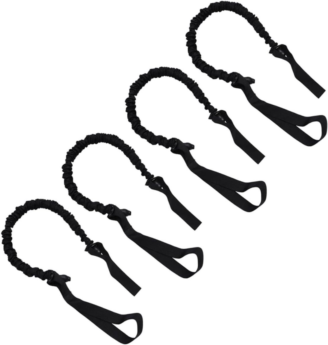 Trekkoorden Buikspierwiel - Fitness Banden Rol - Krachttraining Buikspieren - Geïntegreerd Latex Touw - 95 cm - Zwart