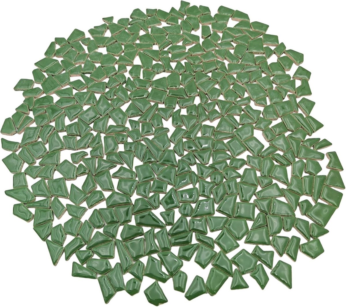 Onregelmatige Keramische Mozaïektegels - Groen - 0,5 x 2 cm - Kleine Mozaïk Stukjes voor Doe-Het-Zelf Projecten - Voor Huis Wanddecoratie
