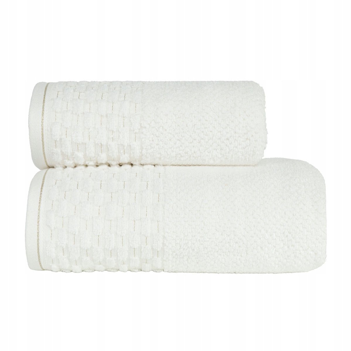 Neptun Badhanddoek Katoen Wit Gouden Draad 50x90cm Absorberend