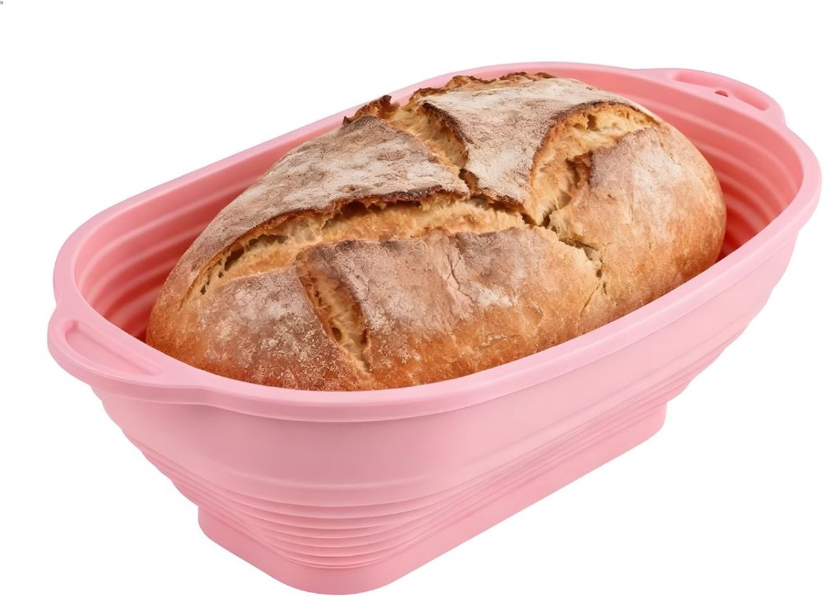 KIRA® Rijsmand - Banneton - Rijsmandje Broodbakken - Luxe Roze Banneton Inclusief Linnen Inzetetui - Roze - 10cm x 10cm x 10cm
