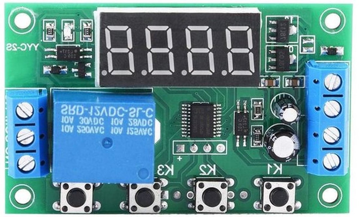 Timer-relay met LED-display - Aanpasbare automatiseringsschakelaar voor solenoïdeventiel, waterpomp en motor (12 V)