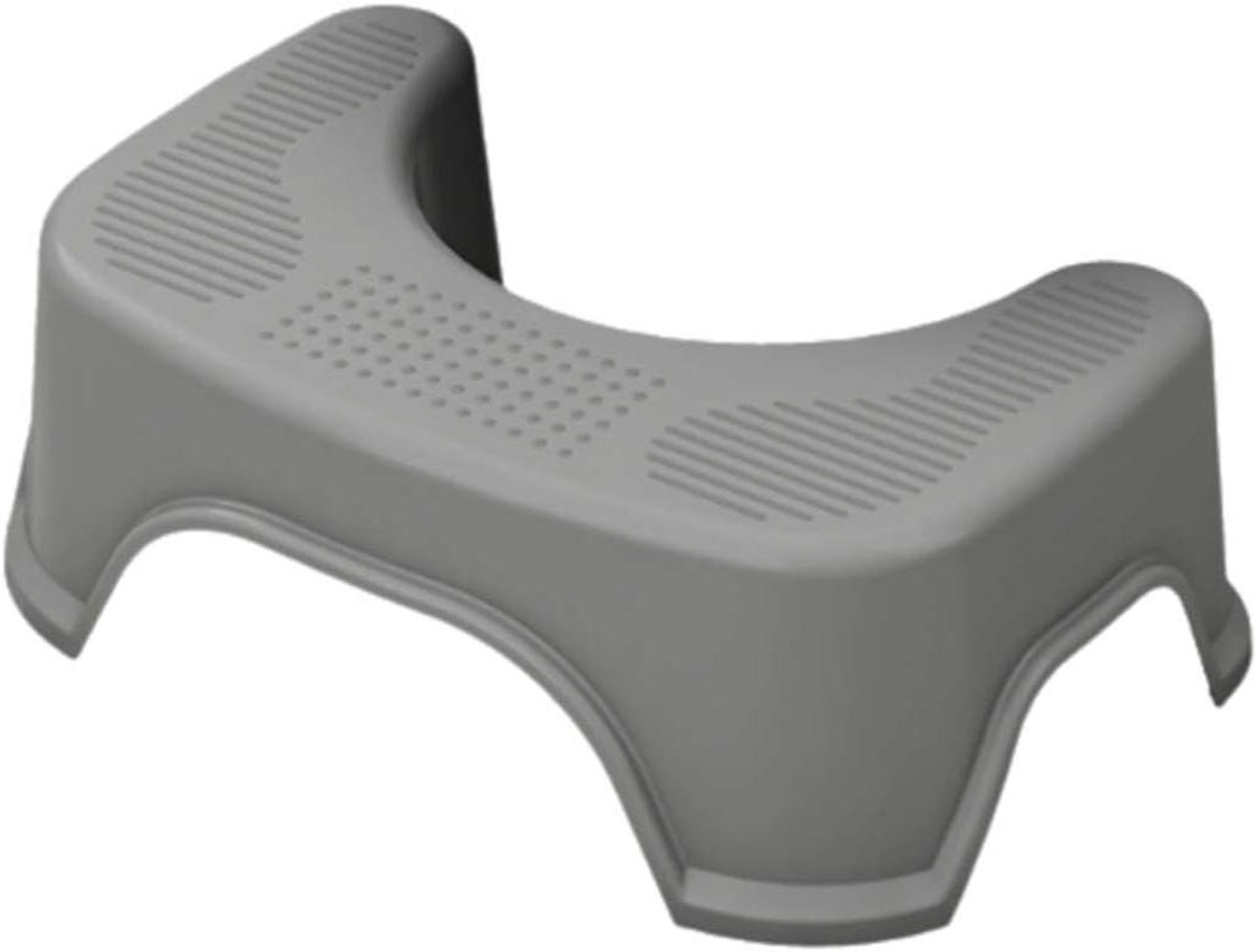 Voetenbank Badkamer - Toiletkruk Krukje - Comfortabel Zitten - Ergonomische Hoogte - 41 x 26.7 x 14.5 cm - Grijs