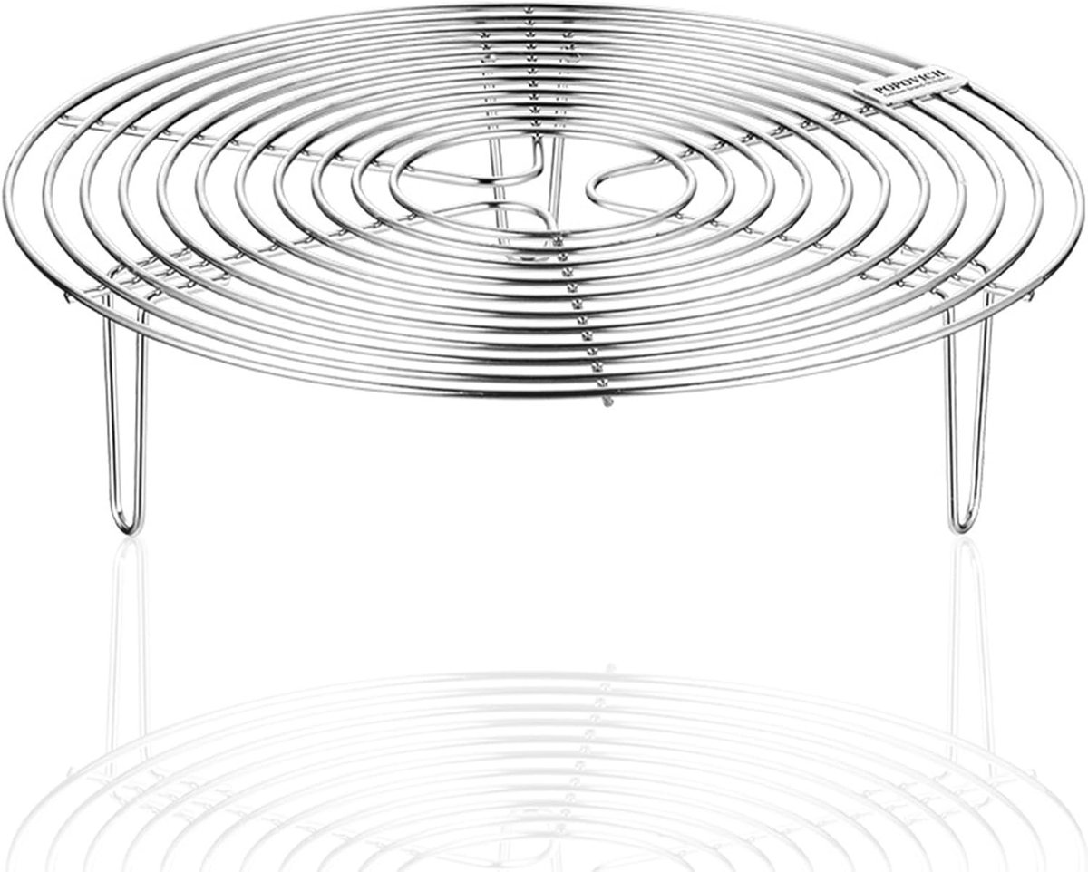 Ronde RVS Stoommand, Stoominzet voor Bakken, Stoommand voor Taarten en Groenten (22 x 7 cm)