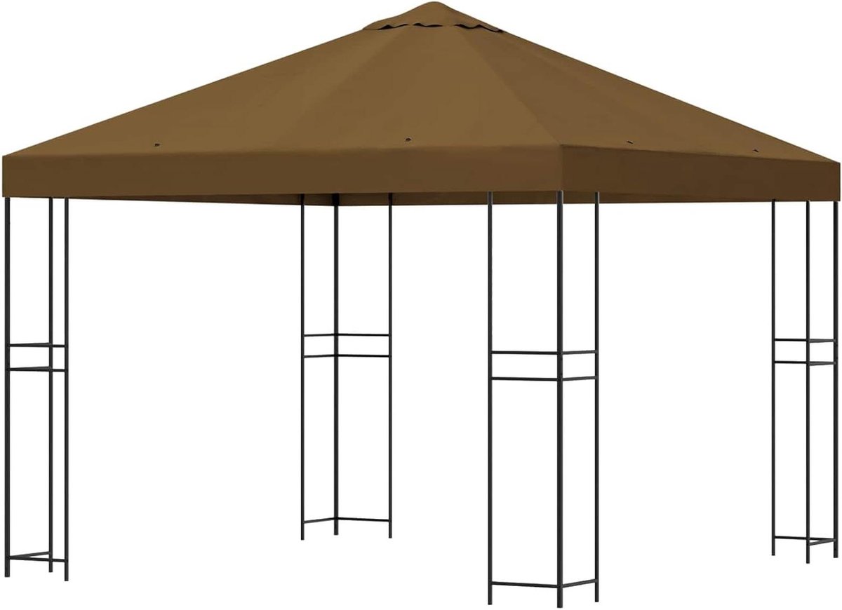Tuinpaviljoen - Partytent Gazebo - Buitenfeest Organiseren - Staal Frame - 3 x 3 meter - Taupe