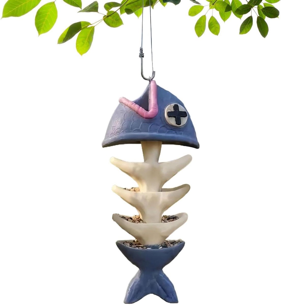Vogelvoeder Visgraat - Voederhuisje Buiten - Vogels Voeren - Eekhoornbestendig Ontwerp - 23 x 7 x 5 cm - Niet gespecificeerd