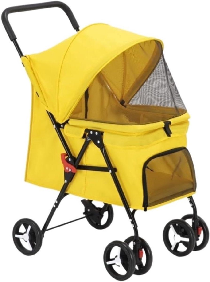 Huisdier Kinderwagen - Hondenbuggy Kattenwagen - Reizen Met Huisdier - Robuust Metalen Frame - 57 x 46 x 88 cm