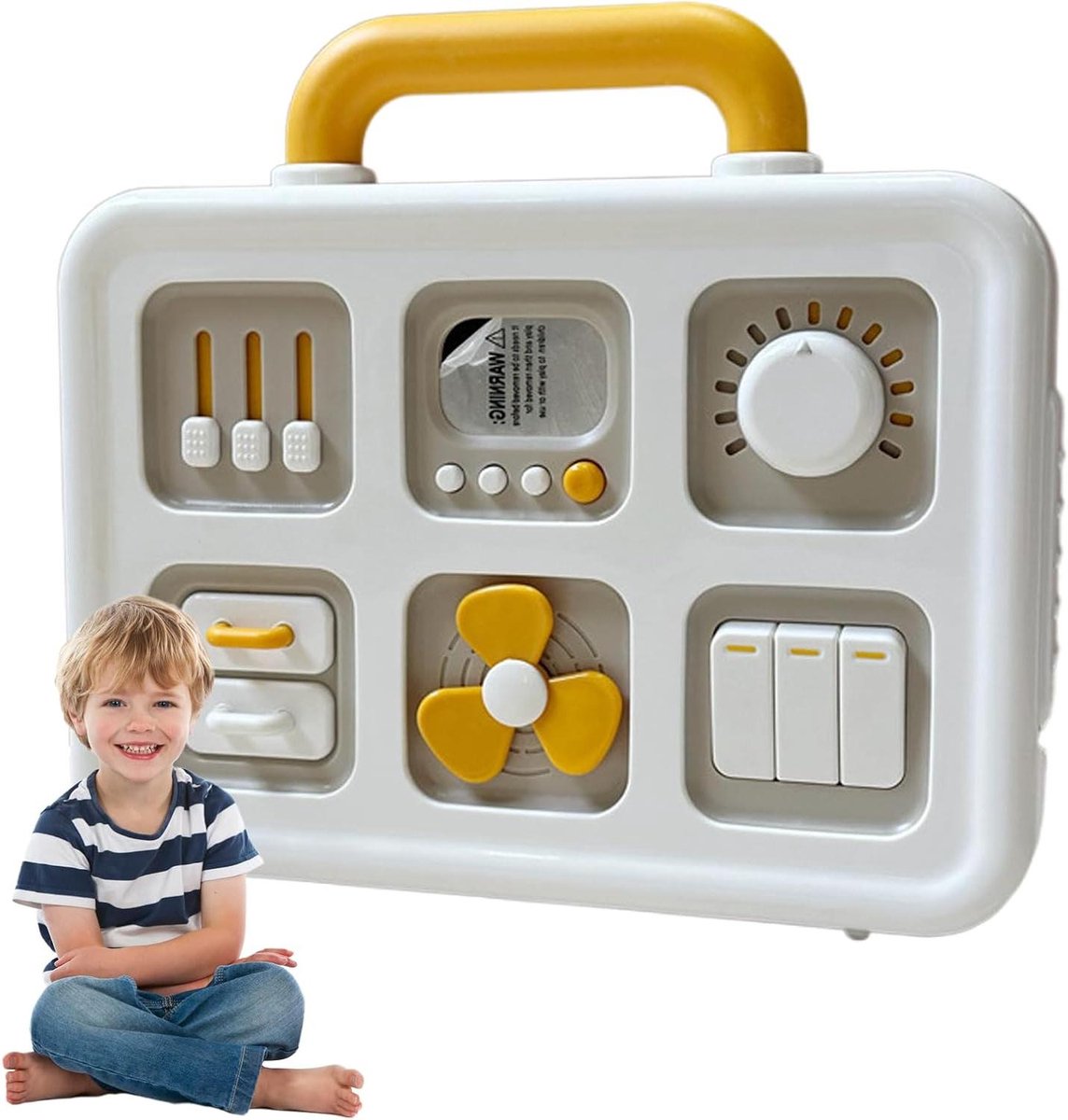 Sensorisch Bord - Activiteitenbord Peuter - Ontwikkeling Fijne Motoriek - Boeiend Interactief Ontwerp - 24.5x21.5x5 cm - Meerkleurig
