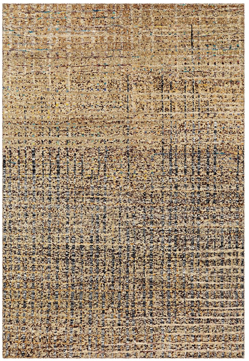 Padiro laagpolig vloerkleed 170 x 240 cm - beige - modern abstract design - geschikt voor vloerverwarming - van zijde en katoen