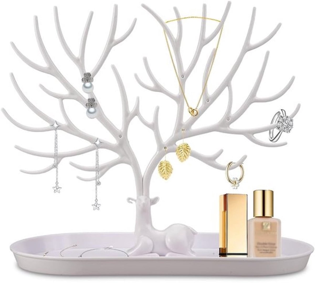Sieradenstandaard 2-in-1 - Sieradenhouder - Kettingen/oorbellen - Sieraden organizer - Lichtgewicht - Hoogwaardige PET kunststof