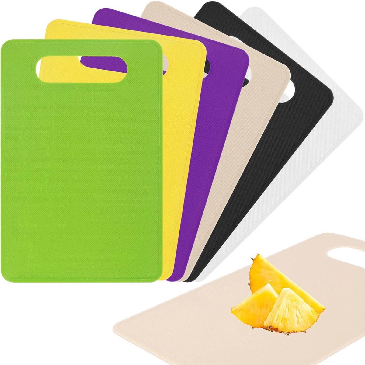 Snijplankenset met houder - Kunststof - 29 x 19 cm - Antislip en BPA-vrij - Voor Keuken en Outdoor Gebruik