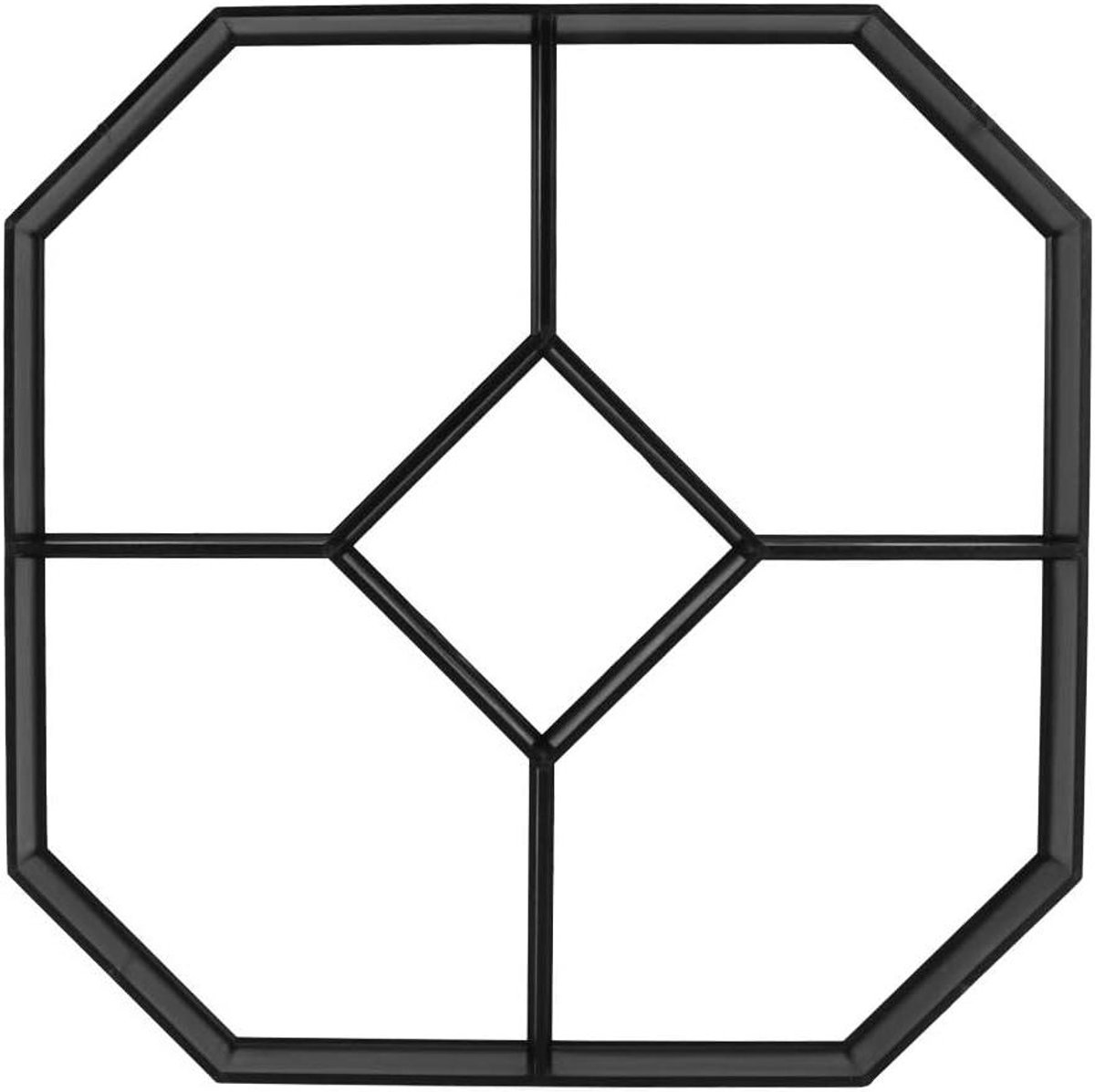 Betonvorm Zeshoek - Bestratingsvorm Tuinpad - Terras Aanleggen - Herbruikbaar Plastic - 40.5 cm - Zwart