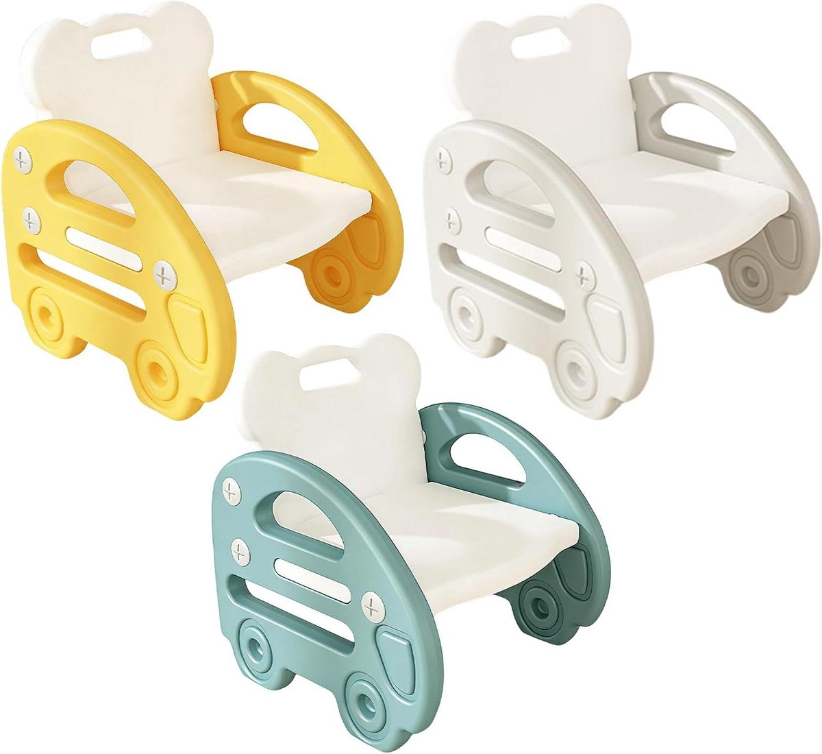 Kleuterstoel - Kinderstoel Peuterstoel - Spelen en Leren - Ergonomische Rugleuning - 33 x 15 x 33 cm - Groen