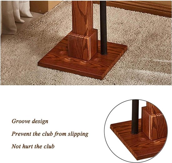 Biljartkeu Rek - Poolkeu Houder - Biljart Accessoires Organiseren - Vrijstaand Vierkant Design - 55cm Hoog - Bruin — afbeelding 5