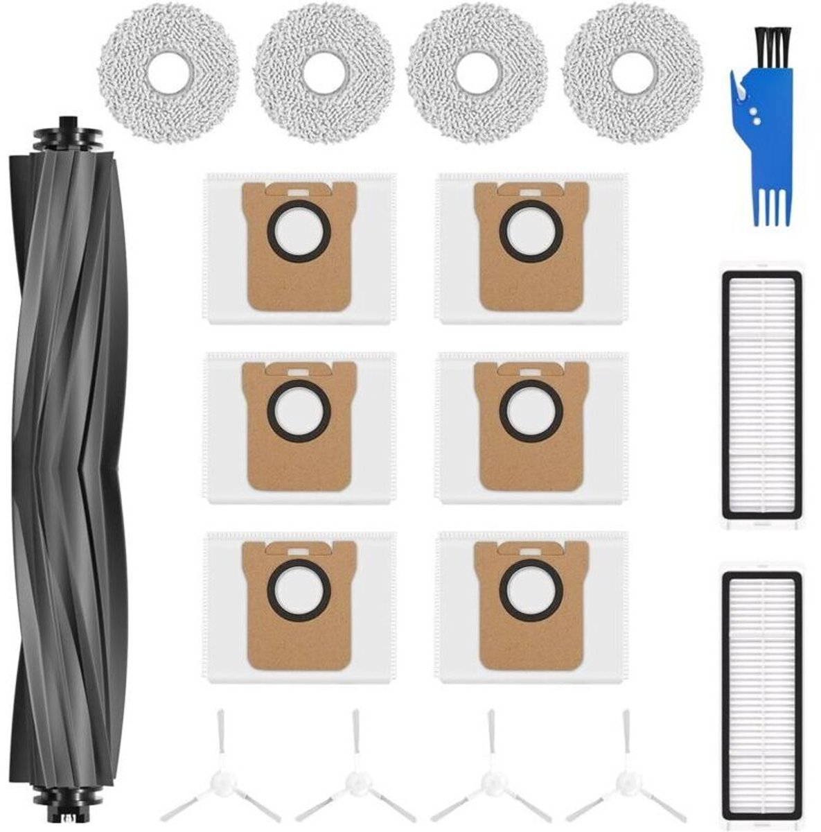 Accessoirekit voor geschikt voor Dreame L10s Ultra stofzuiger – 6 x 3L stofzakken – 4 wasbare dweildoeken – 4 zijborstels – 2 x ABA-filters