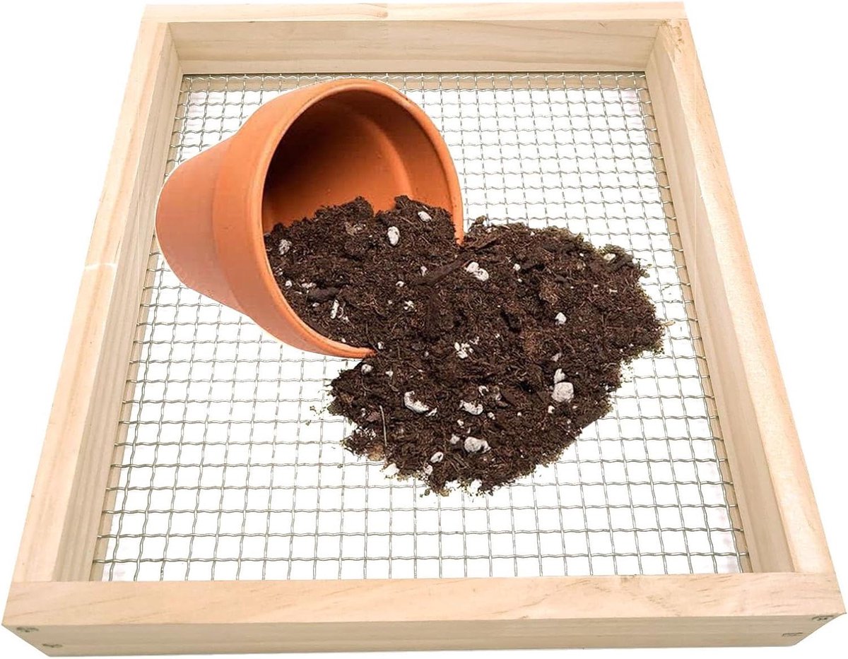 Grondzeef Tuinieren - Compost Zeef - Potgrond Verfijnen - Stevig Houten Frame - 36x30x6 cm - Niet gespecificeerd