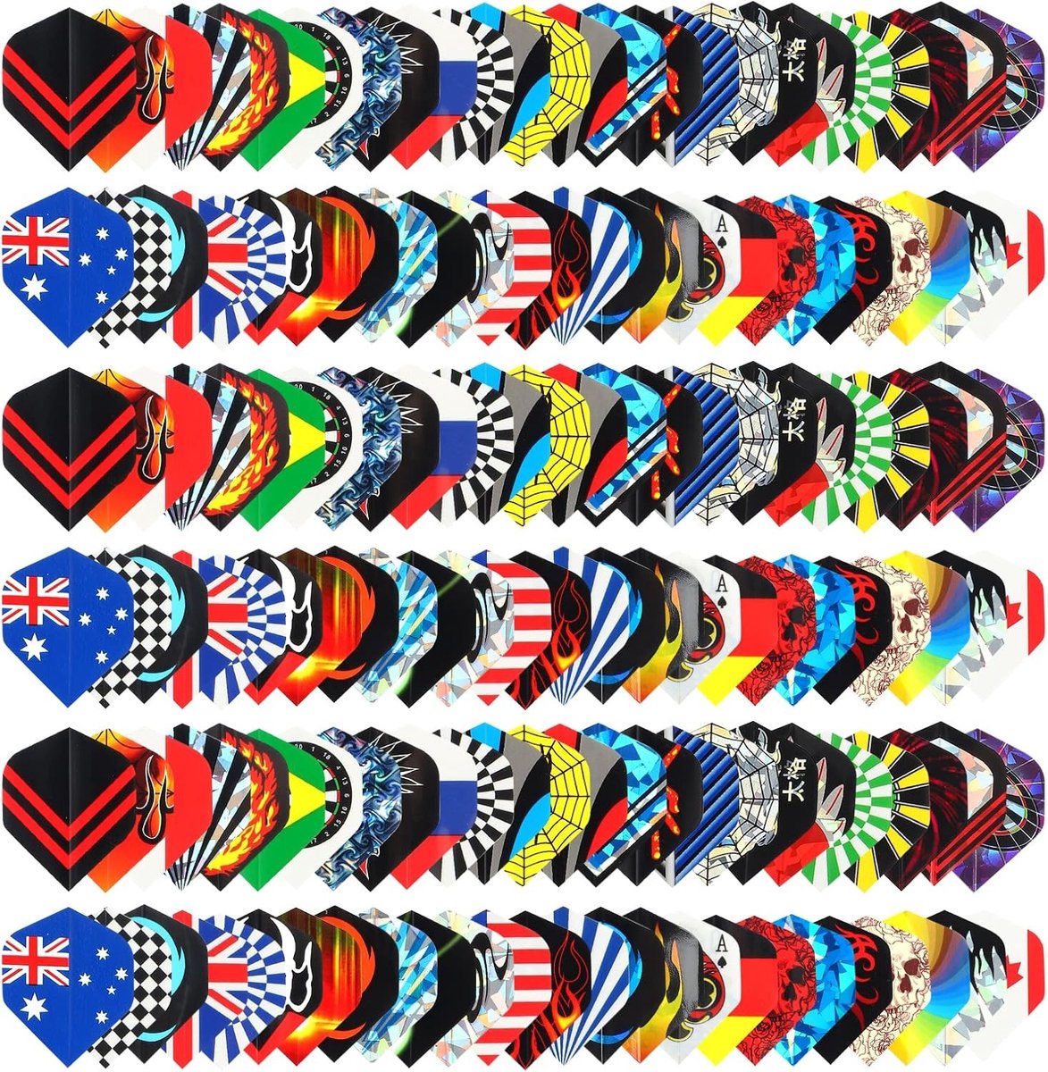 Dart Flights Set van 50 Stuks - Duurzame PET Vervangingen voor Dartspellen met Laser Effect en Ideale Accessoires voor Spelers