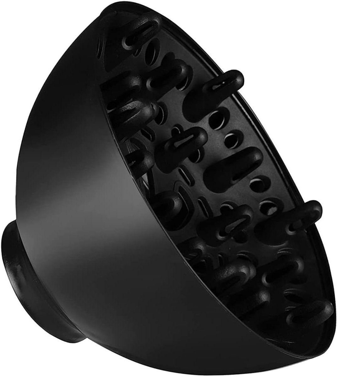 Föhn Diffuser Opzetstuk - Krullend Haar - Krullen Stylen - Universele Pasvorm - Compact Formaat - Zwart
