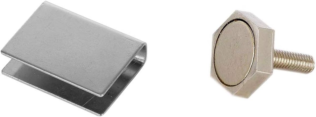 Deurmagneet - Magneetsluiting Glasdeur - Deuren Sluiten - Met U-kleefplaat - 22 mm - Vernikkeld