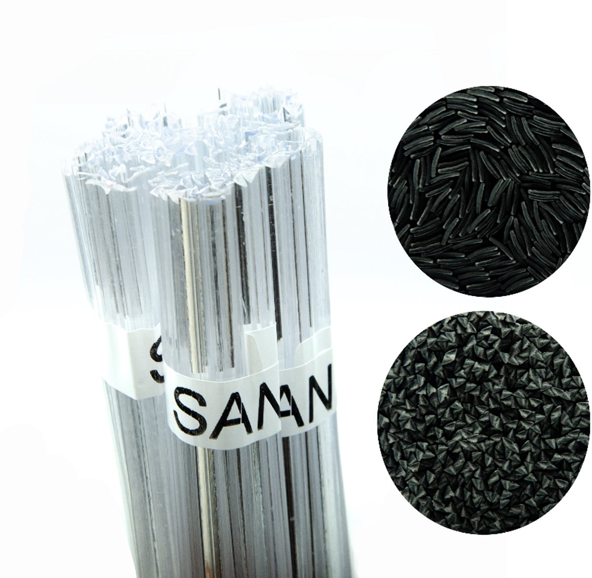 Rosfix Kunststoflasdraad Spuitmateriaal - SAN Transparant 100g - 42cm Draden, 320–330°C Smelttemp