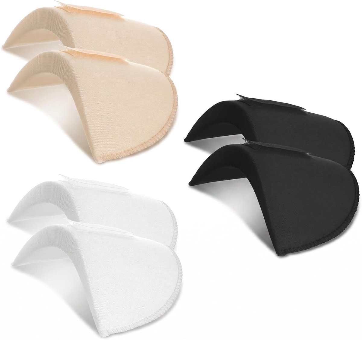 Ademende zelfklevende schouderkussens met klittenband - uitneembare schuimrubberen pads voor dames en heren, ideaal voor pakken en T-shirts, 3 paar