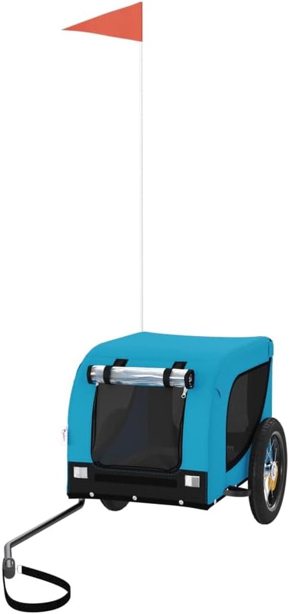 Hondenfietskar - Fietskar voor hond - Comfortabel vervoer - Stevig ijzeren frame - 124 cm lang - Blauw en zwart