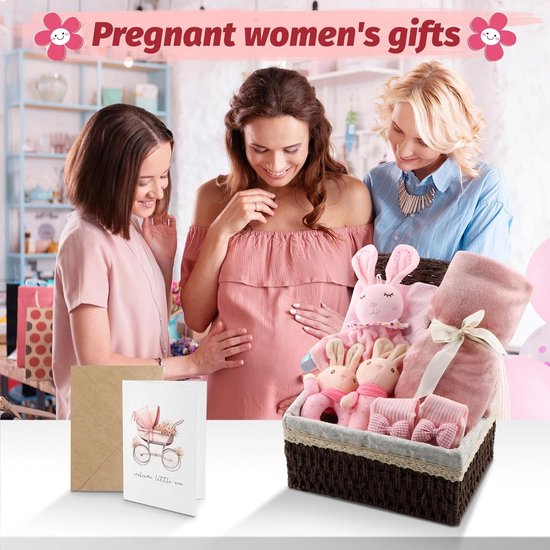 Baby cadeauset - Kraamcadeau meisje - Geboorte cadeau - Compleet met mand - 70 x 100 cm - Roze — afbeelding 5