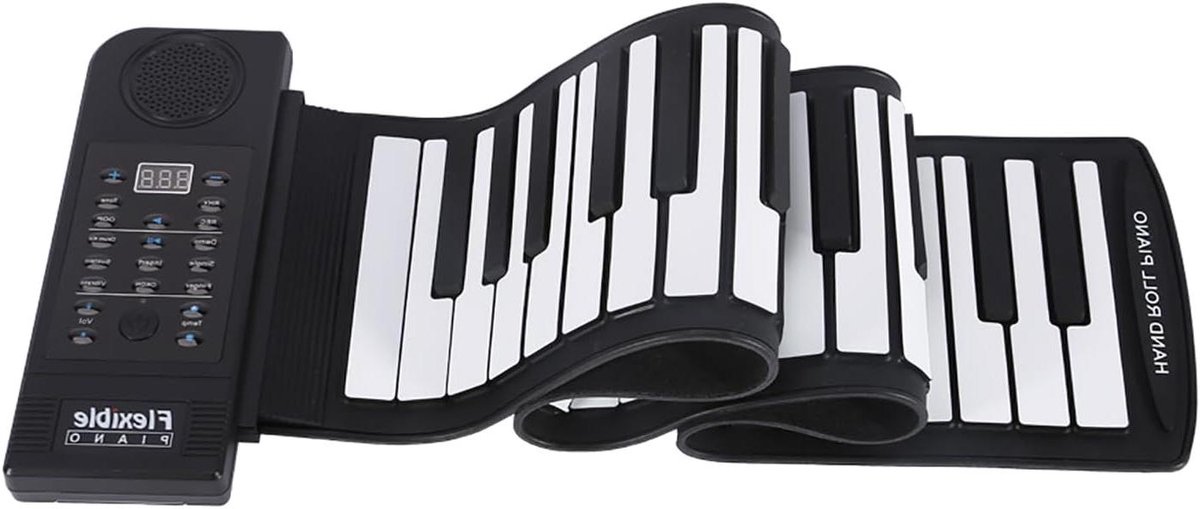 Oprolbare Piano - Elektronisch Toetsenbord - Muziek Maken - 61 Toetsen Flexibel - 91 cm - Zwart en Wit