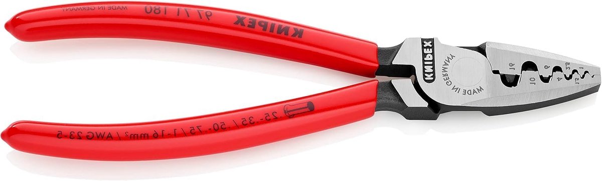 Krimptang Adereindhulzen - Pers tang - Elektronica Reparatie - Precisiebekken en blokkering - 180 mm - Rood Zilver