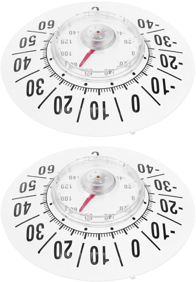 Raamthermometer - Buitenthermometer Kamerthermometer - Temperatuur Monitoren - Met Zuignap - 2 Stuks - Wit