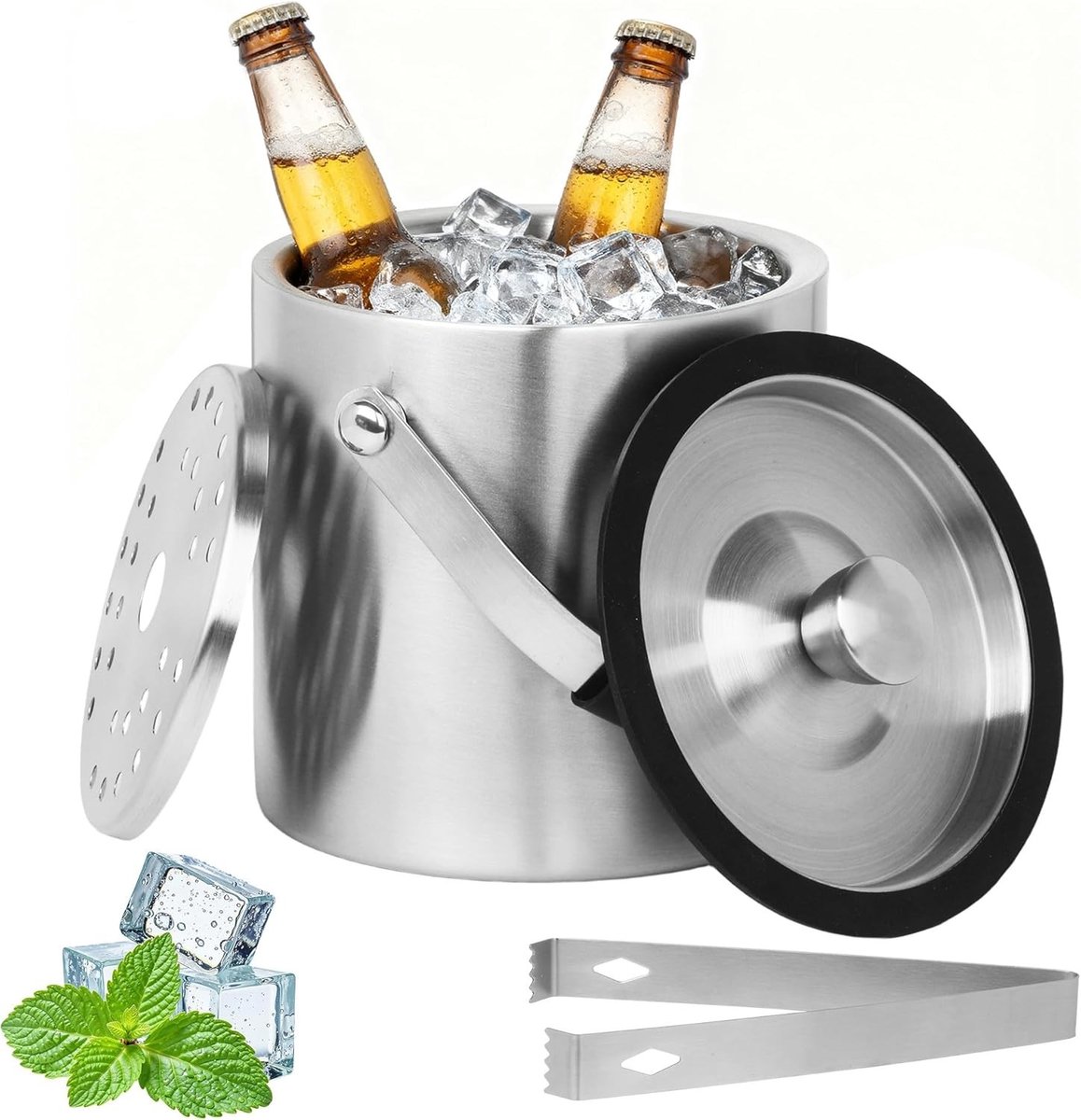 IJsdienblad - Zilver - 1,6 liter - Roestvrij Staal - Voor Koelen van Dranken