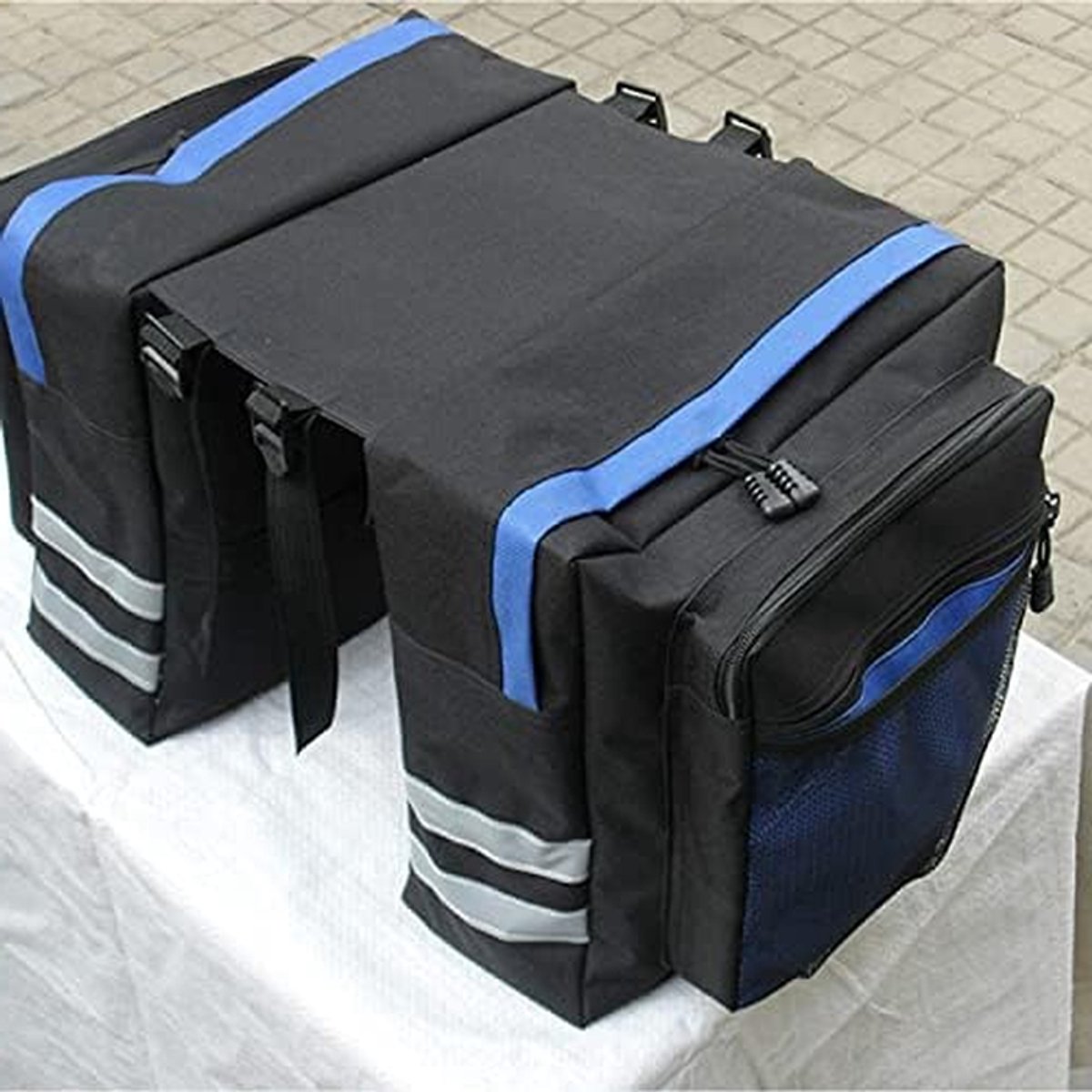 Fietstas Bagagedrager - Fietsmand Achtertas - Fietsen Boodschappen - Waterdicht Slijtvast - 30 liter - Blauw
