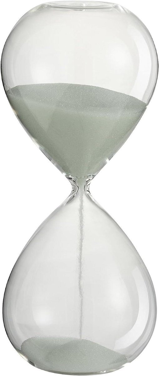 Zandloper Deco - Zandloper Klok - Tijd Meten - Decoratief Glas - Medium - Wit