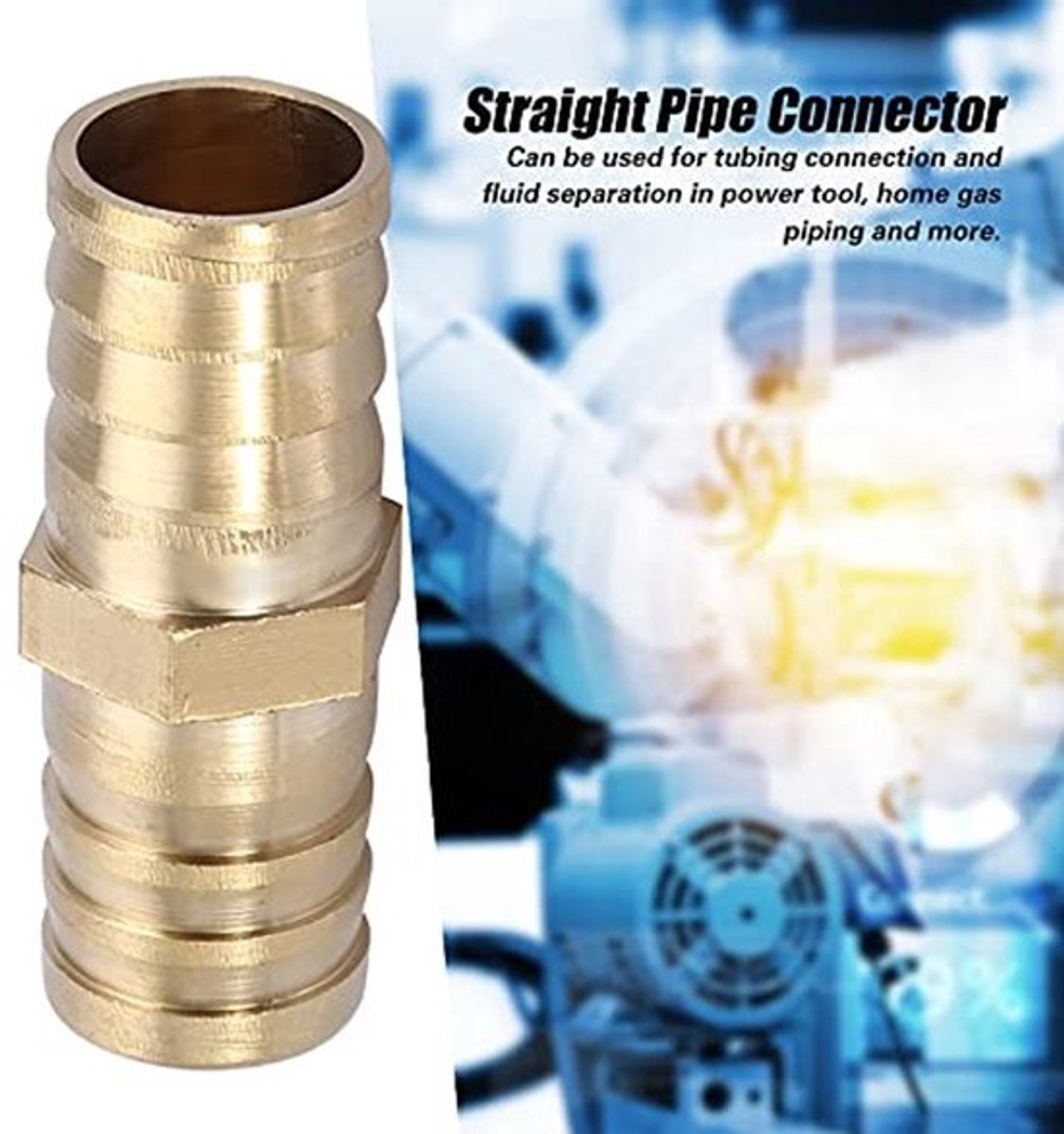 Pijpverbinder Messing - Rechte 2-Weg Verbinding - 6mm - 10 Stuks - Hoogwaardige Materiaal - Eenvoudig te Installeren - Slangverbinder