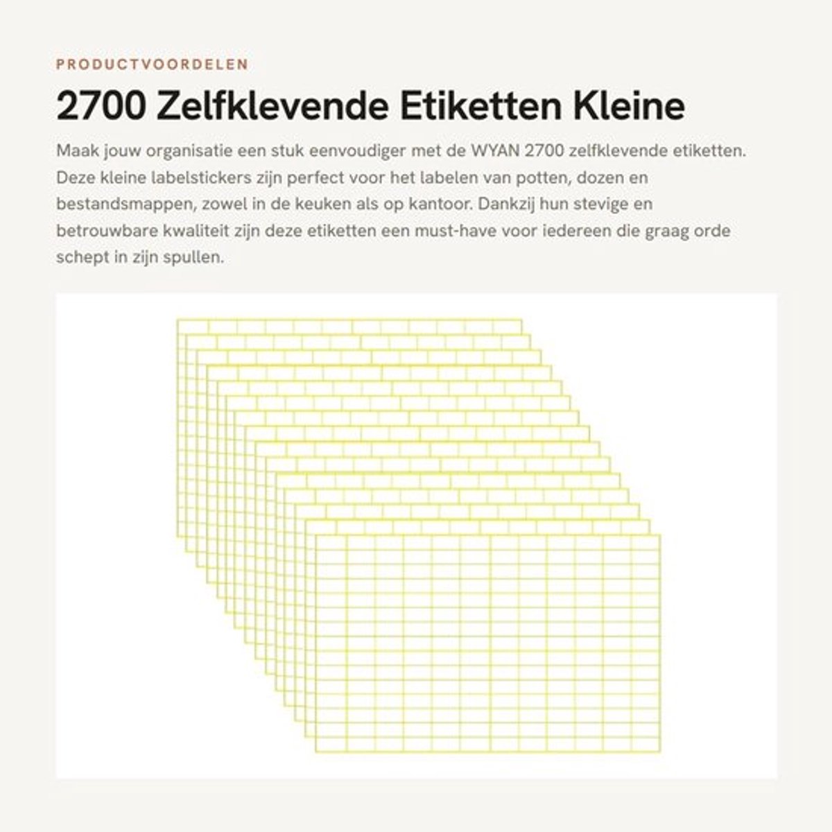 Etiketten 2700 stuks - Zelfklevende Etiketten - Labelstickers - Diepvriesetiketten - Organisatie - Stevig en betrouwbaar