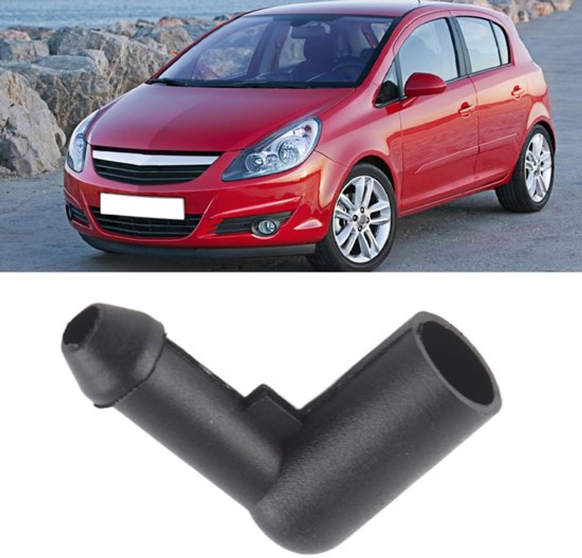 Schijfslangaansluiting L-type - Ruitensproeislangaansluiting - Compatibel met Vastra H 2004-2010 - D 2007-2014 - Zafira B - Duurzaam materiaal