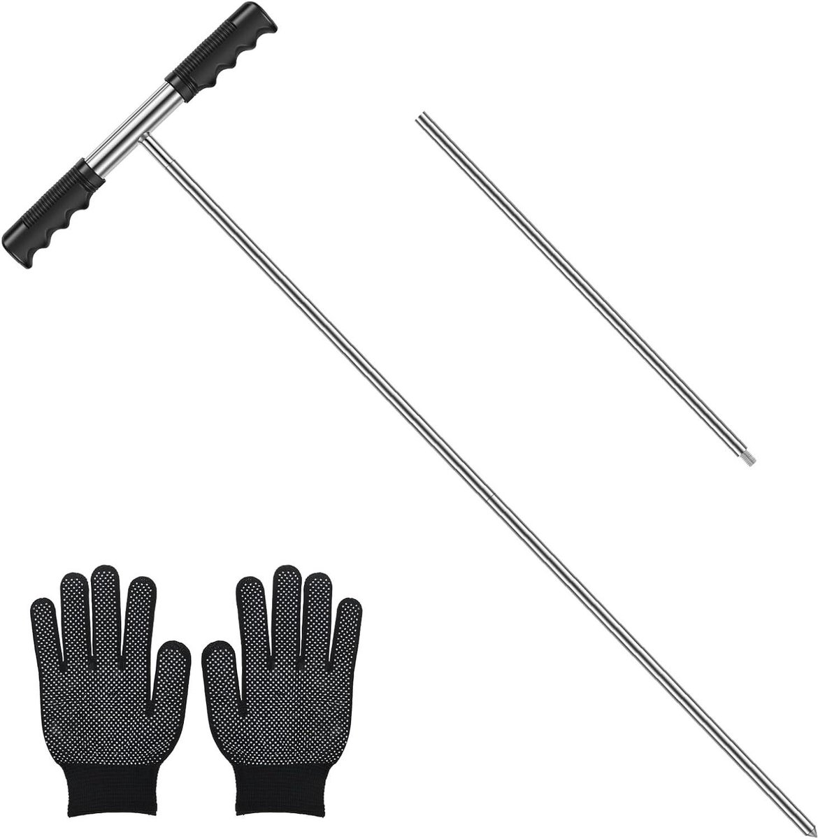 Bodemmonstersonde - Bodemsonde Bodemstaaf - Bodem Testen - Verstelbare Hoogte - 81-122 cm - Zilver