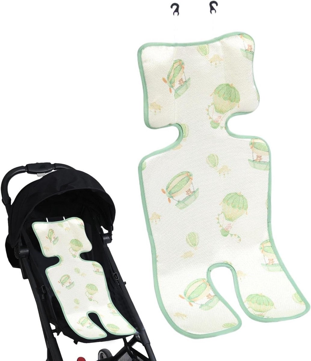 Koelkussen Kinderwagen - Zomerkussen Autostoel - Koel Blijven - Ademend Mesh - 33 x 70 cm - Groen