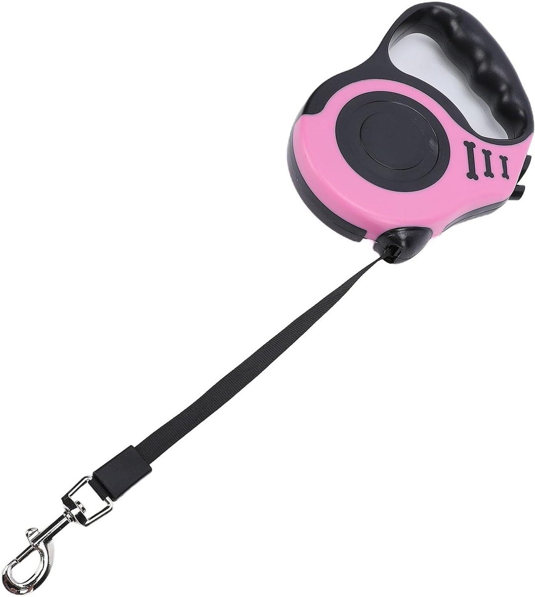 Intrekbare Hondenriem - Telescopische Riem - Veilig Wandelen - Ergonomisch Handvat - 5 Meter - Roze Botpatroon