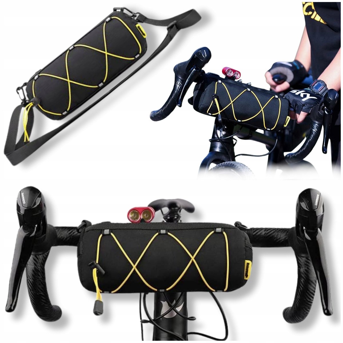Rhinowalk Fietstas Stuurtas 2.4L Waterdicht Reflecterend Zwart
