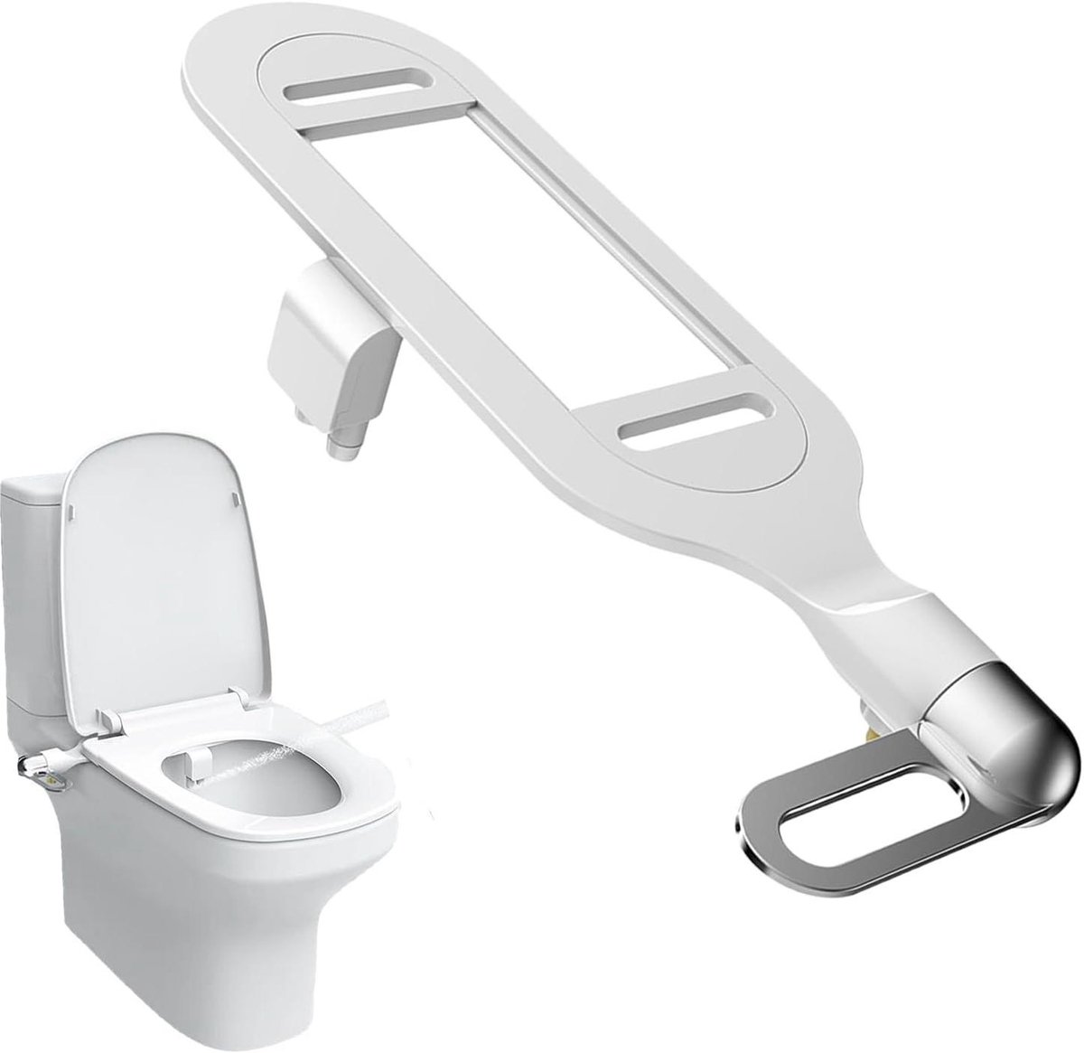 Bidet Toiletzitting - Douche WC - Verbeterde Hygiëne - Dubbele Douchekop - 43 x 12 x 7 cm - Meerkleurig
