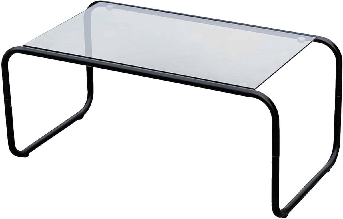 Salontafel Ventana - Bijzettafel Banktafel - Drankjes en Decoratie - Stijlvol Tijdloos Design - 80x40x36cm - Zwart