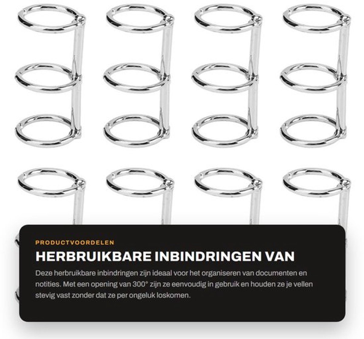 Inbindringen Gegalvaniseerd Metaal - Herbruikbare Notebookringen - 3 Gaten - Losbladige Binding - Robuust Ontwerp - Superieure Functionaliteit - Notitieboekringen