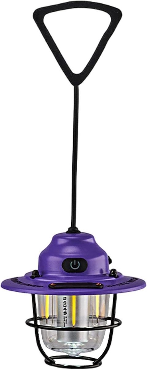 Kampeerlantaarn Batterij - Draagbare Tentlamp - Outdoor Verlichting - Traploos Dimbaar - 11.3 x 11.2 x 10.8 cm - Paars