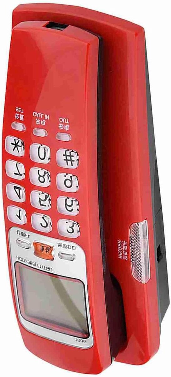 Vaste Telefoon - Beller-ID Telefoon - Thuis Bellen - Kristallen Knop - 20 x 10 x 9 cm - Rood