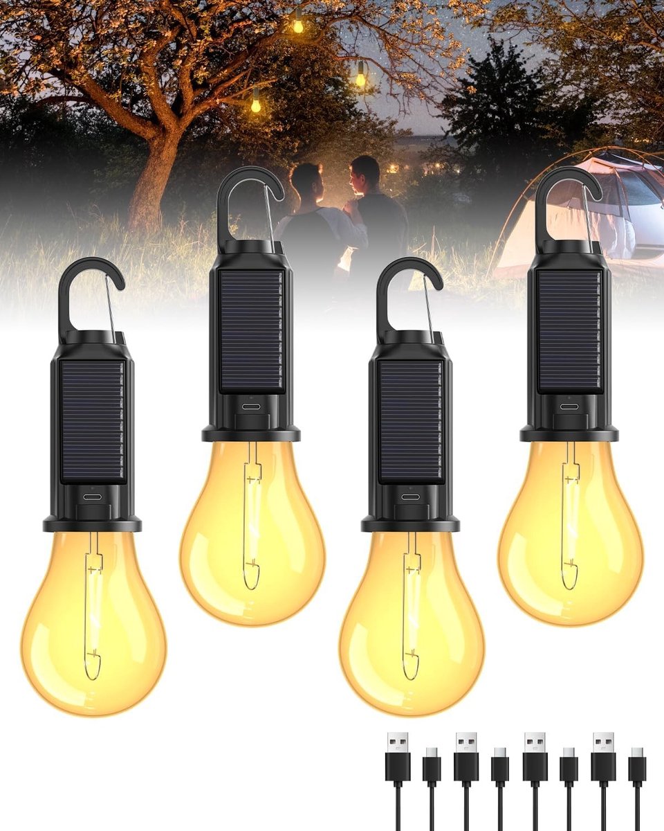 Parasolverlichting - Zwart - Oplaadbare Campinglamp met 3 Helderheidsniveaus - IP65 Waterdichte Tentlamp voor Outdoor Gebruik