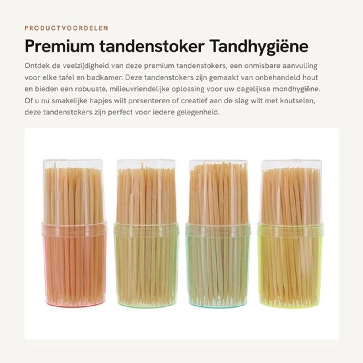 Tandenstoker Premium - Onbehandeld Hout - 4 x 120 Stuks - Tandhygiëne - Hapjes - Creatief Knutselen - Cocktailprikker